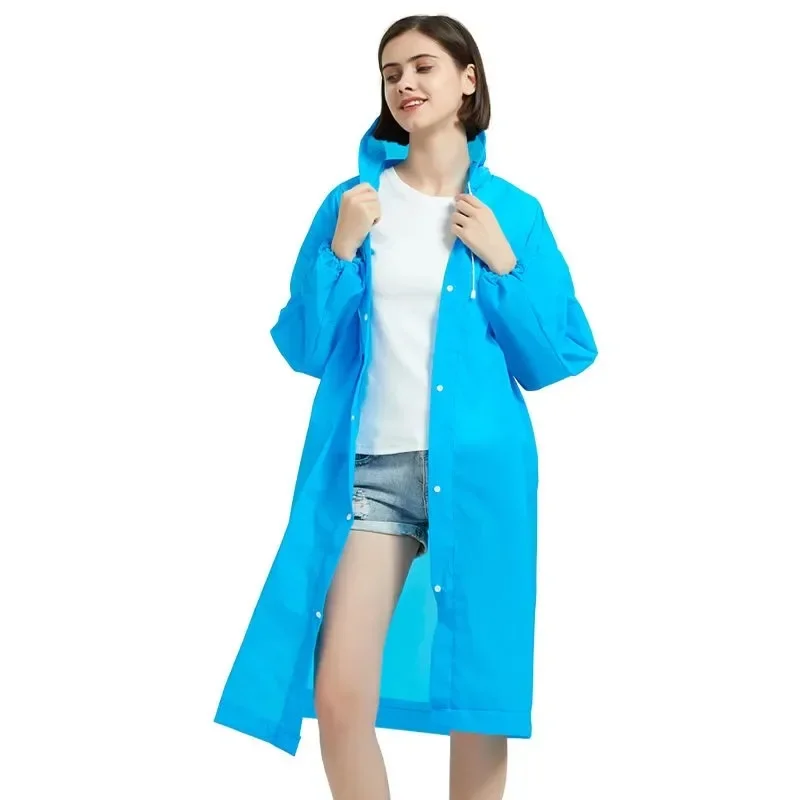 Adult Child Thickened Raincoat Women and Men Rain Coat Transparent Rainwear Conjoined Long Travel Hiking Plastic Rain Coat