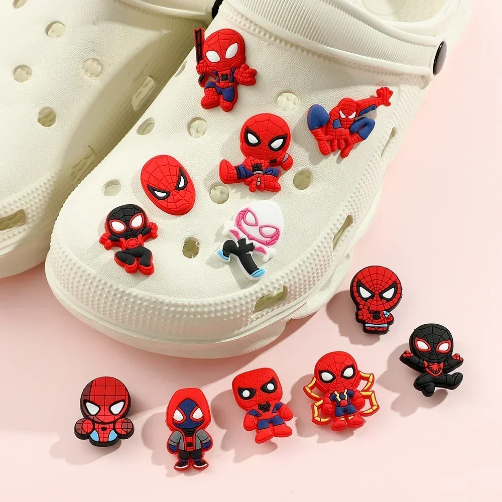 12/13pcs Spider-Man Shoe Charms Miles Spider Gwen Accessories PVC Shoes Buckles Decoration For Birthday Present MINISO - Image 2