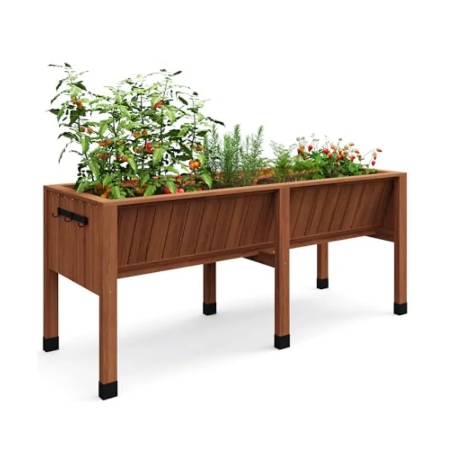Wooden Elevated Raised Garden Bed with Legs