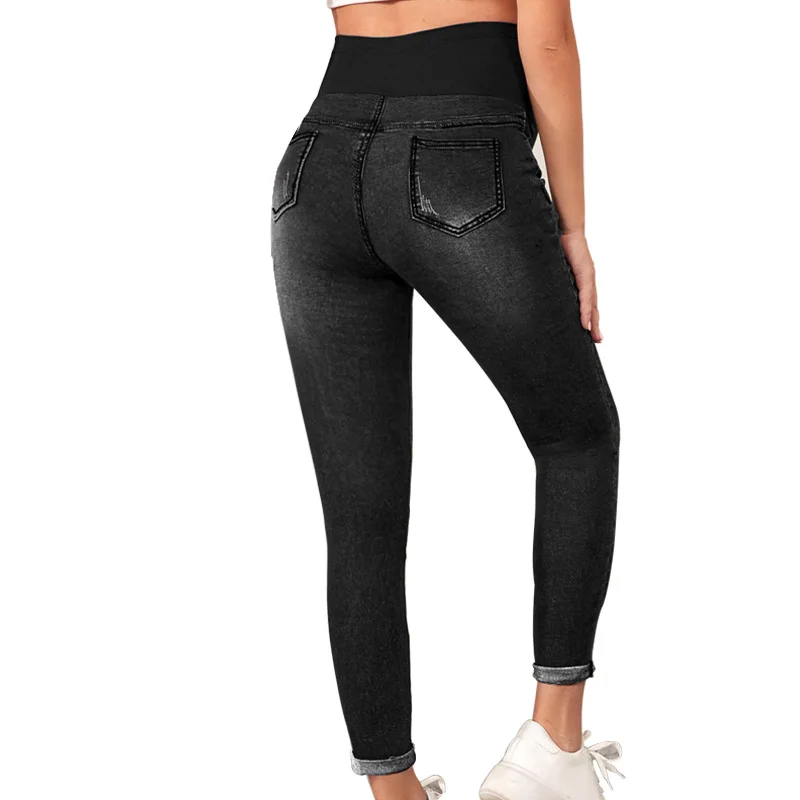 

High Waist Materni Jeans Elastic Belly Support Women's Pregnancy Clothes Stretchable Denim Pants New 2024 Model