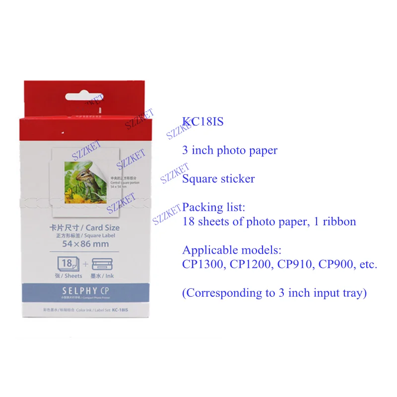 Photo Paper RP-108 KP-108 KL-108 KL36IP KC-36IP KC18IS KC18IL for CP1300 CP1200 CP910 CP1500
