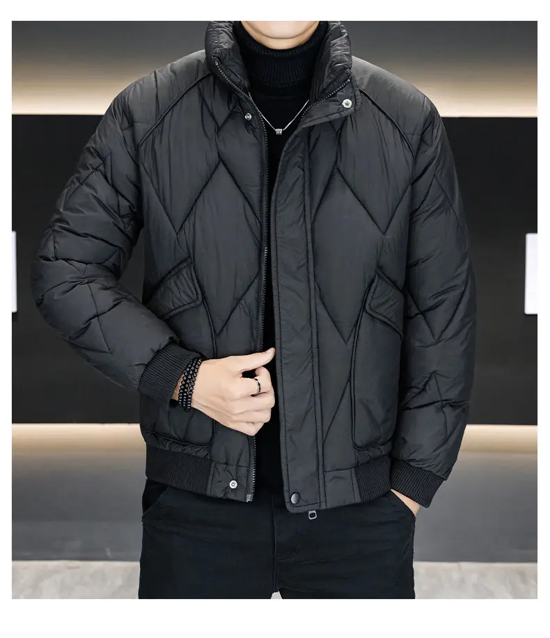 2026 Winter New Style Men's Fashion Casual Down and Thick Cotton Jacket Coat