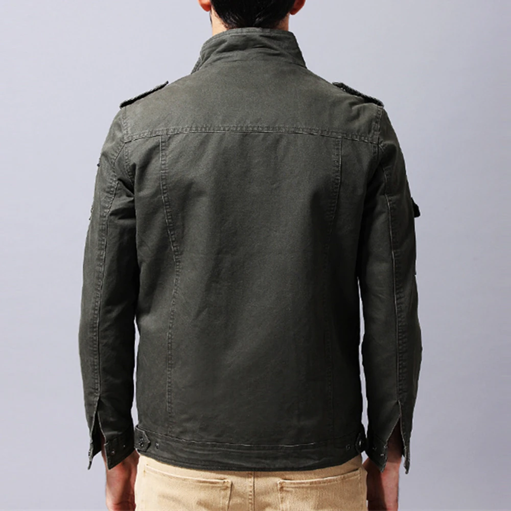 Men\'s Military Loose Jacket Casual Cotton Workwear Bomber High-Quality Design Autumn Collection for Males