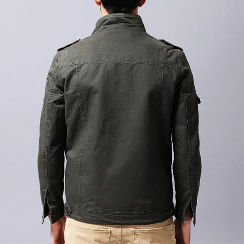 Imagen 2 del producto Chaqueta holgada militar para hombre, ropa de trabajo informal de algodón, Bomber, diseño de alta calidad, colección de otoño para hombre