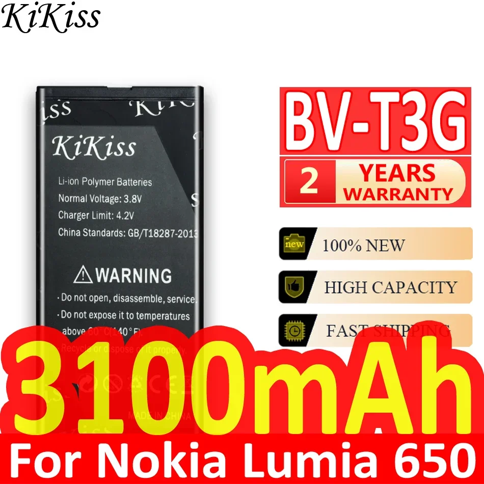 For Nokia Microsoft Lumia 650 RM-1154 BVT3G BV T3G 3100mAh Mobile Phone Battery