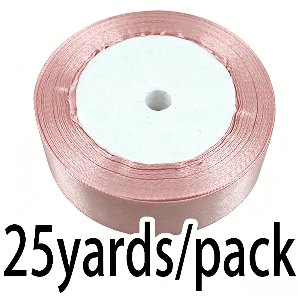 (25 yards/roll) Pink Meat Single Face Satin Ribbon Wholesale Gift Wrapping Christmas ribbons