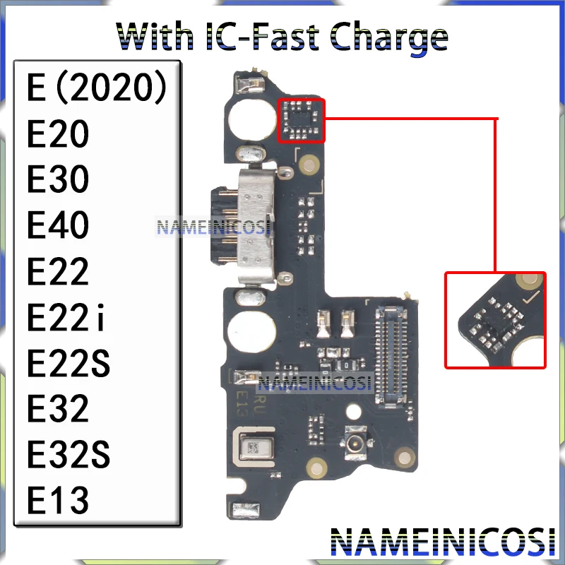 

Usb-коннектор для зарядного устройства Motorola Moto E13 E 2020 E20 E30 E40 E22 E22i E32 E32S, модуль зарядной платы с гибкими портами