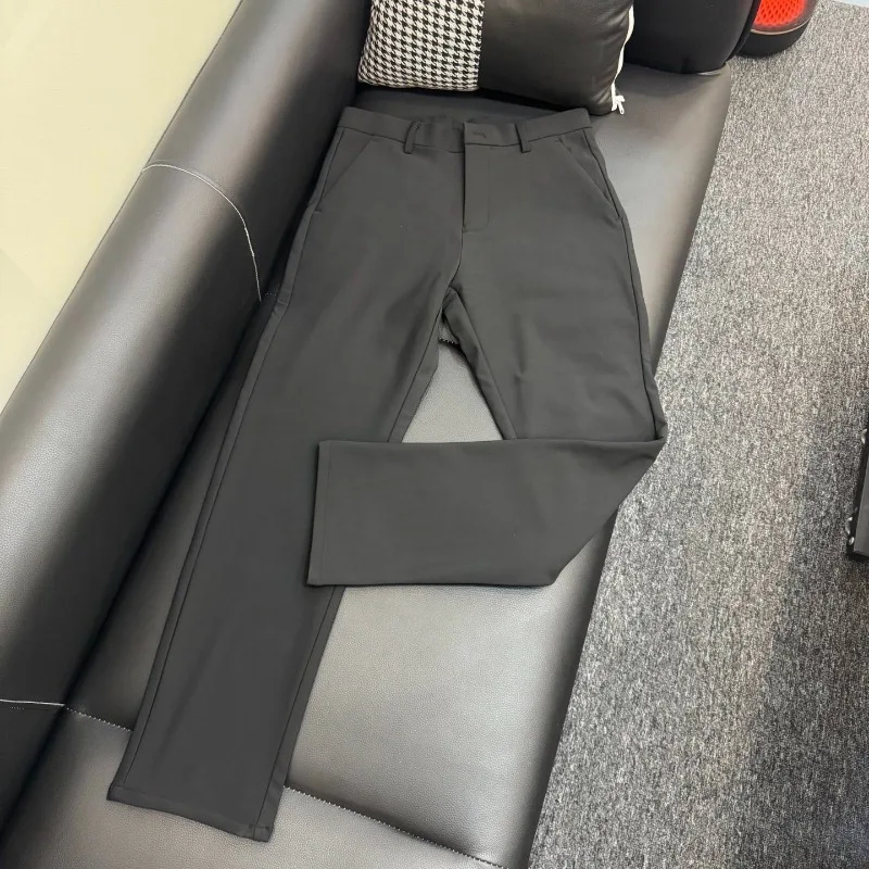 

Men's k Gray Slim-Fit Straight-Leg Pants Formal Office Casual Trousers with Belt Loops