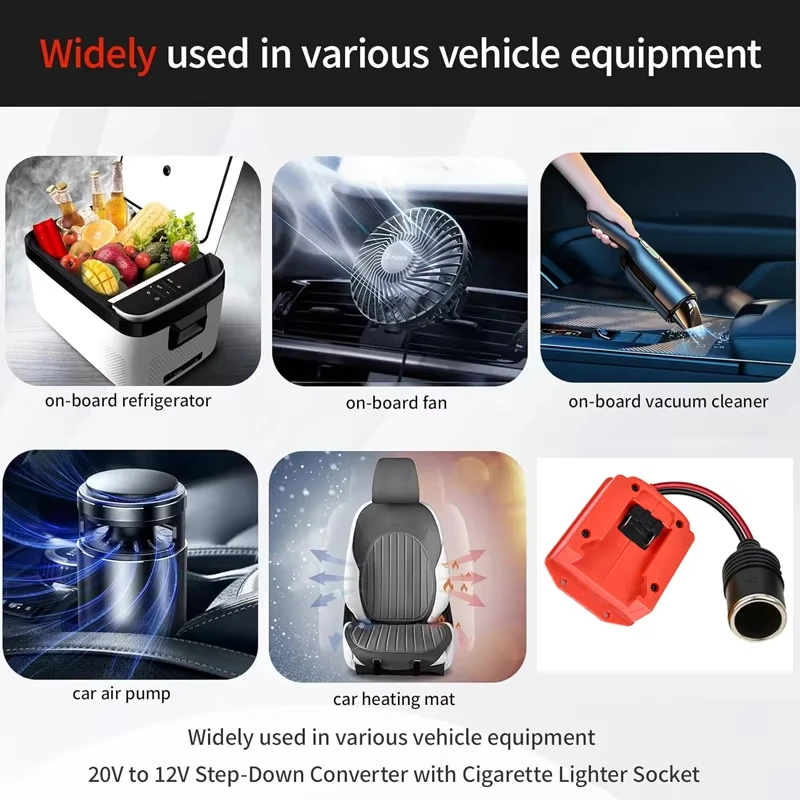 

For Makita/Dewalt/Milwaukee 18V Battery Converter for RC Car DIY18V to 12V Step Down Power Cigarette Lighter Interface Adapter