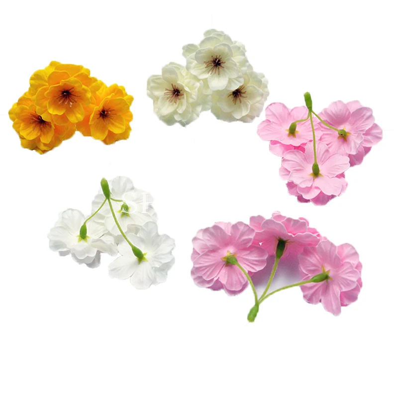 25Pcs Romantic Cherry Blossom Soap Flower Heads, Lifelike Artificial Bridal Petals for Valentine's Day Wedding Party Home Decora