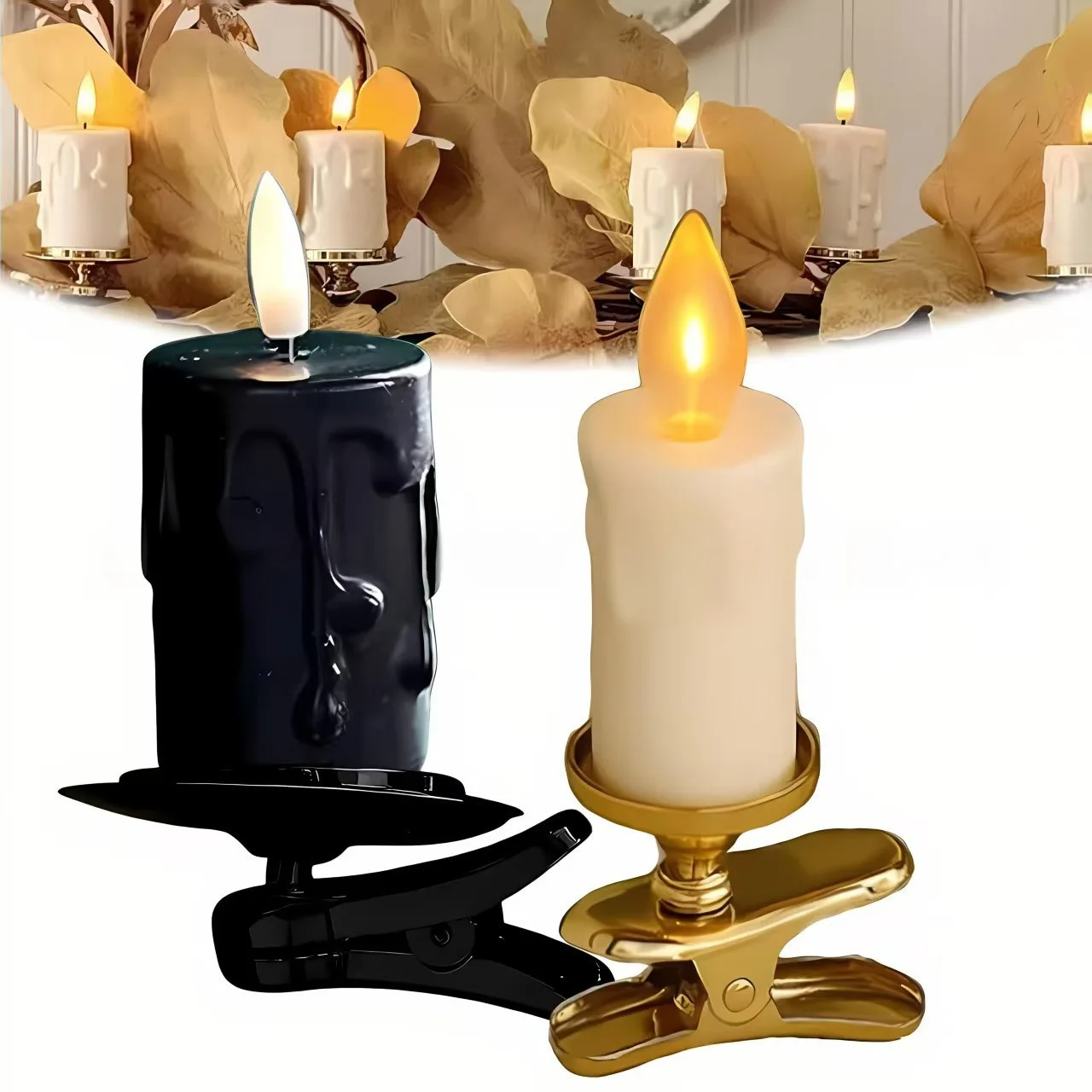 

Clip On Flameless Candle Lights Christmas Decorative Candle Lights