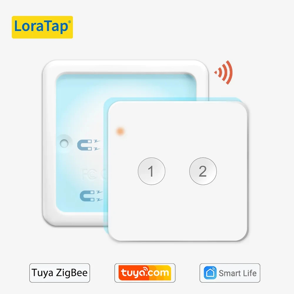 Tuya ZigBee 3.0 Wireless EU 2 Gang Remote Control Switch Compatible with Smart Life Home Assistant Zigbee2MQTT DIY