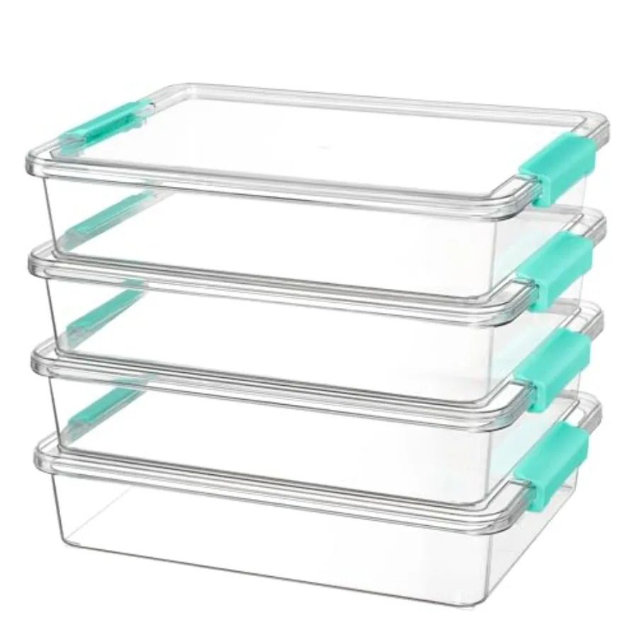 

Plastic Storage Bins with Lids, Clear Sensory Bins, Arts Crafts Organizers and Storage, Stackable Containers for Home Office an