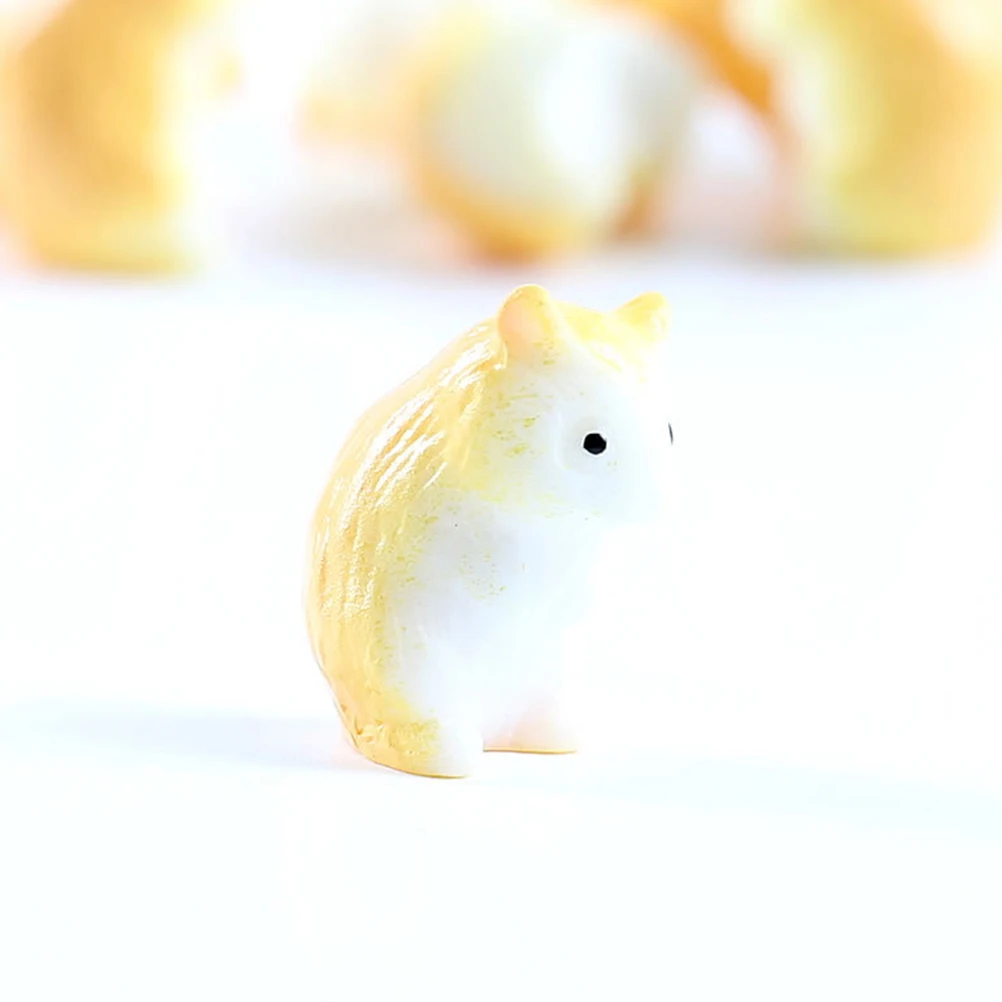 

10 Pcs Resin Crafts Miniature Animal Figurines Mouse Shape Cake Decoration Baking Ornament Succulent Charms Moss Garden