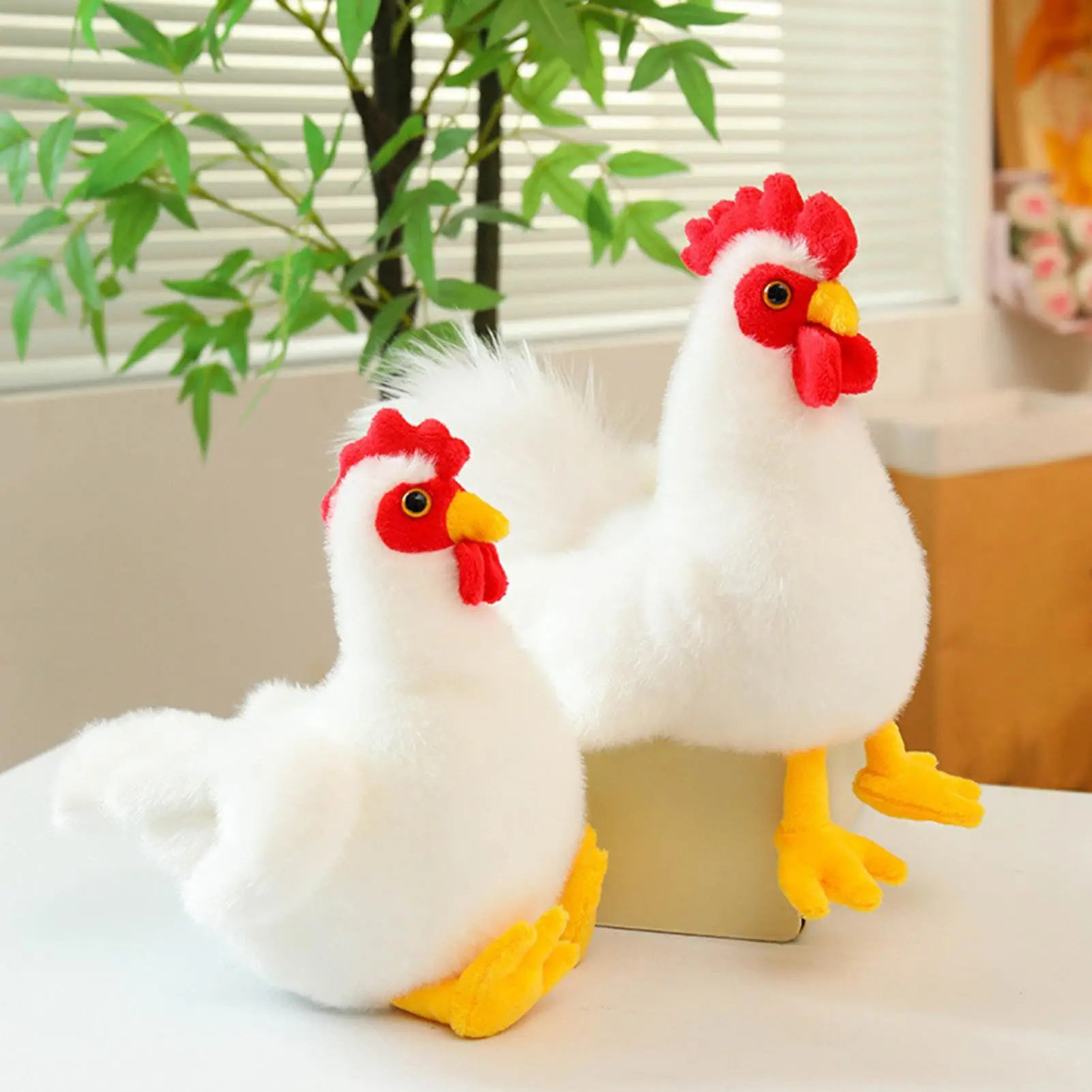 

Chicken Stuffed Animal Realistic Cute Toys Animal Plush Doll Desk Figurines for Kids Girls Boys Adults Living Room Bedroom