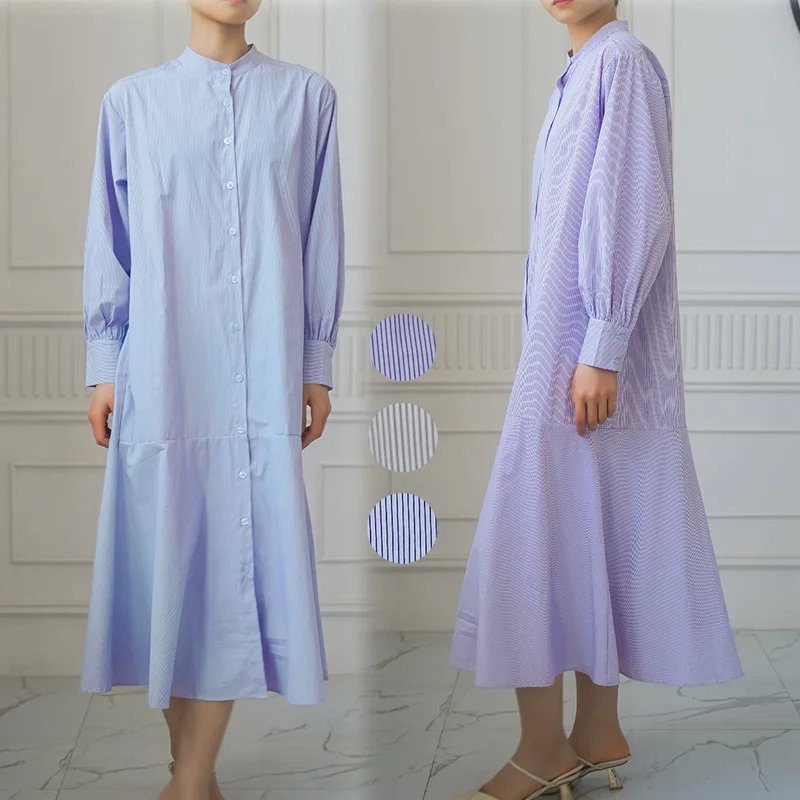 Lotte New Striped Dress For Women Elegant Long Mermaid Dress Korean New Style
