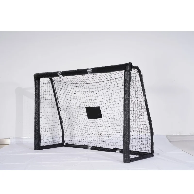 Portería de fútbol portátil para patio trasero, portería de fútbol de acero con red