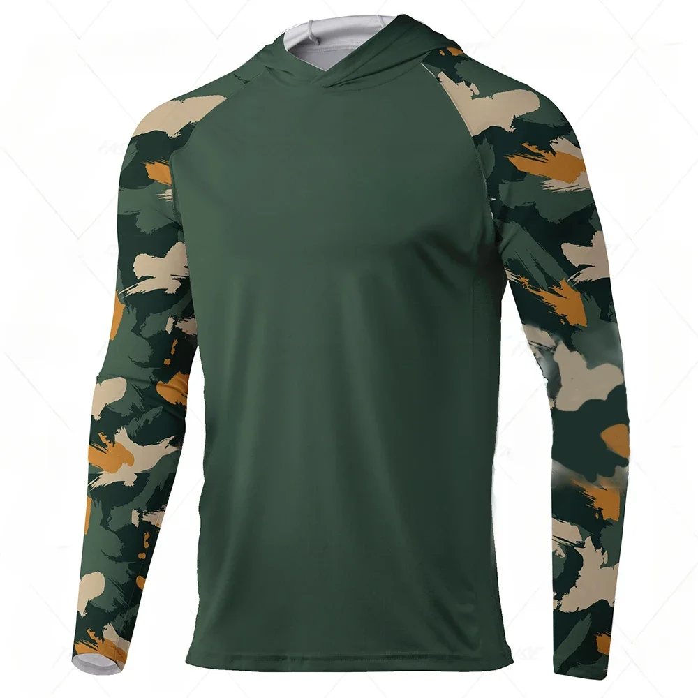 Fishing Hoodie Men Clothes Summer Breathable Long Sleeve Fishing Jersey Sun Protection Camouflage Fishing Shirts