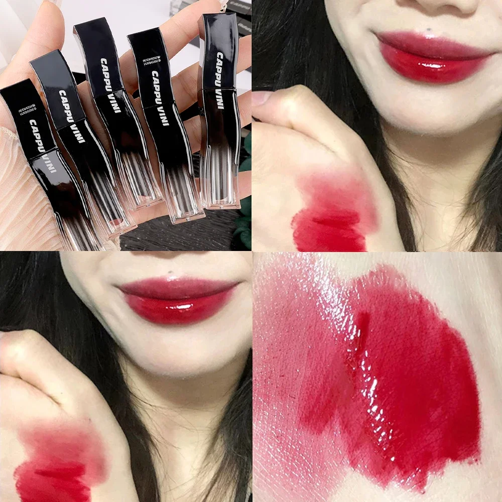 Moisturizing Mirror Jelly Lipstick Waterproof Long Lasting Non-stick Cup Solid Lip Gloss Nude Brown Red Lip Tint Makeup Cosmetic