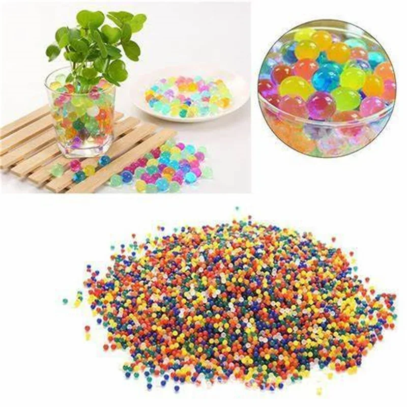 10000pcs Hydrogel Gel Crystal Soil Mud Kids Children Toy Water Beads Growing Up Water Balls Wedding Home Potted Decoration 50%