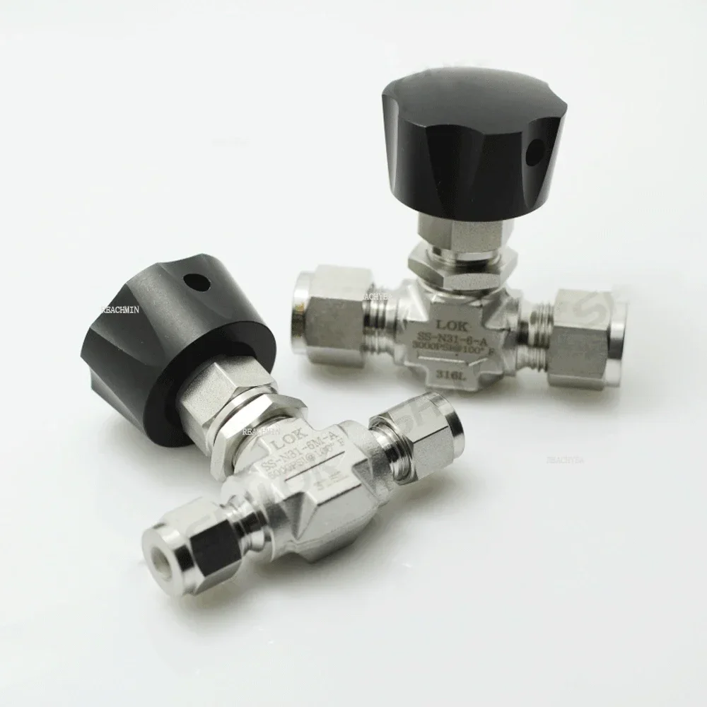 

Compression Needle Valve for 3 6 8 10 12mm Tube 1/8" 1/4" 3/8" 1/2" OD Crane Stainless Steel 316 Flow Control Forged 3000 PSI