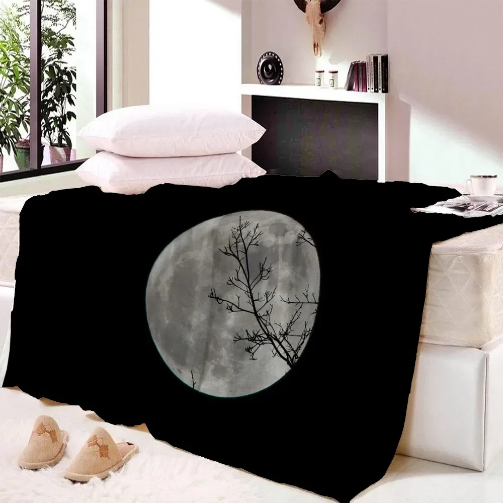 Custom DIY Star Planet Moon Flannel Blanket Bedspread Fleece Throw Blanket Sofa Soft for Kids Adult King Queen Size Super So