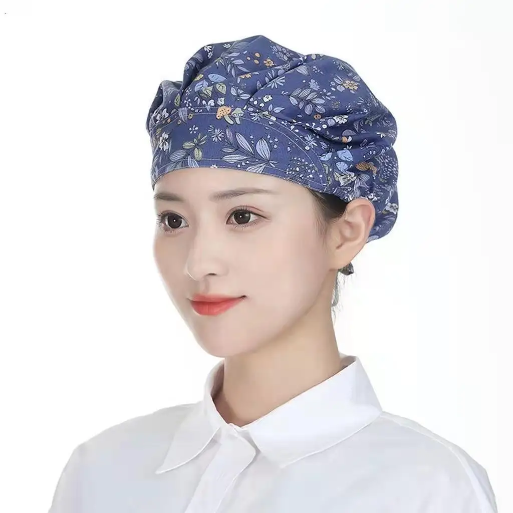 Women's Kitchen Cooking Hat Anti-Oil Dustproof Hairfall Preventing Cap Baking Workwear Chef Cap Household Essential
