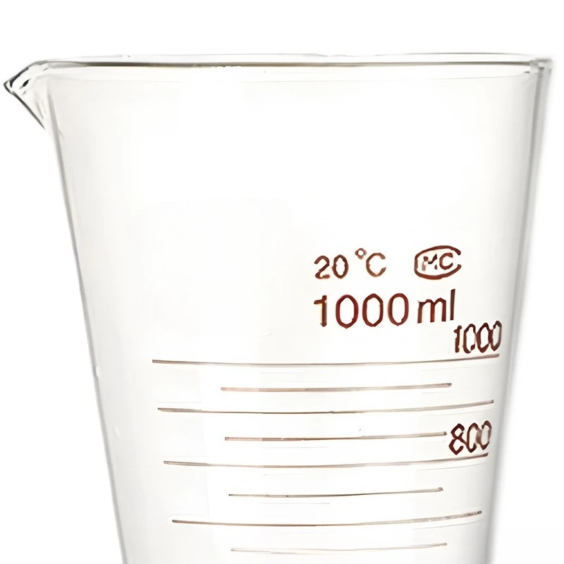 Triangular Glass Measuring Beaker with Scale 50ml/100mnl/250ml Multi‑Size Clear Glassware for Lab Liquid Measurement