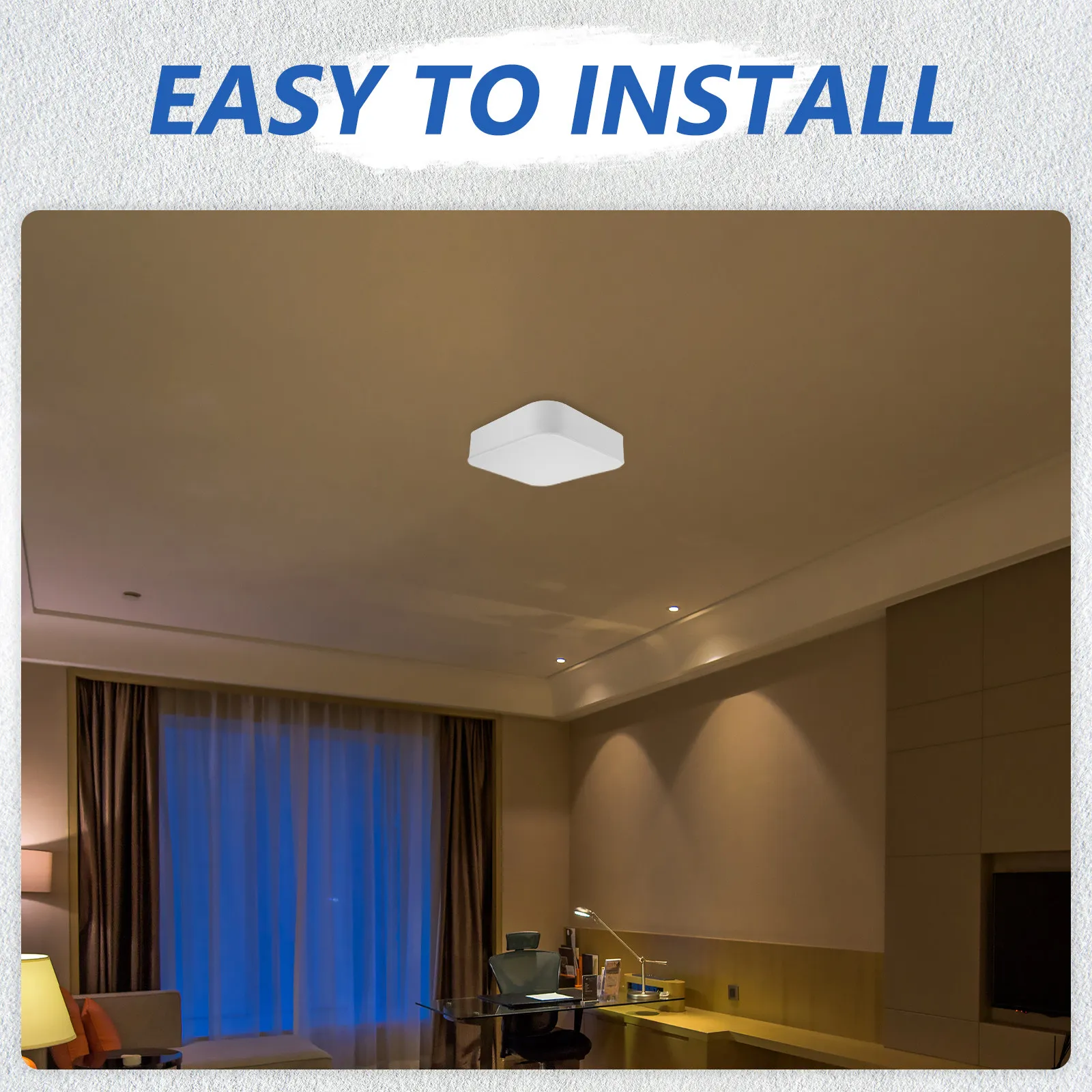 Square Ceiling Light Cover 9 Flush Mount Plastic Lamp Shade Replacement Meeting Room Office Bathroom Ceiling Light Shade