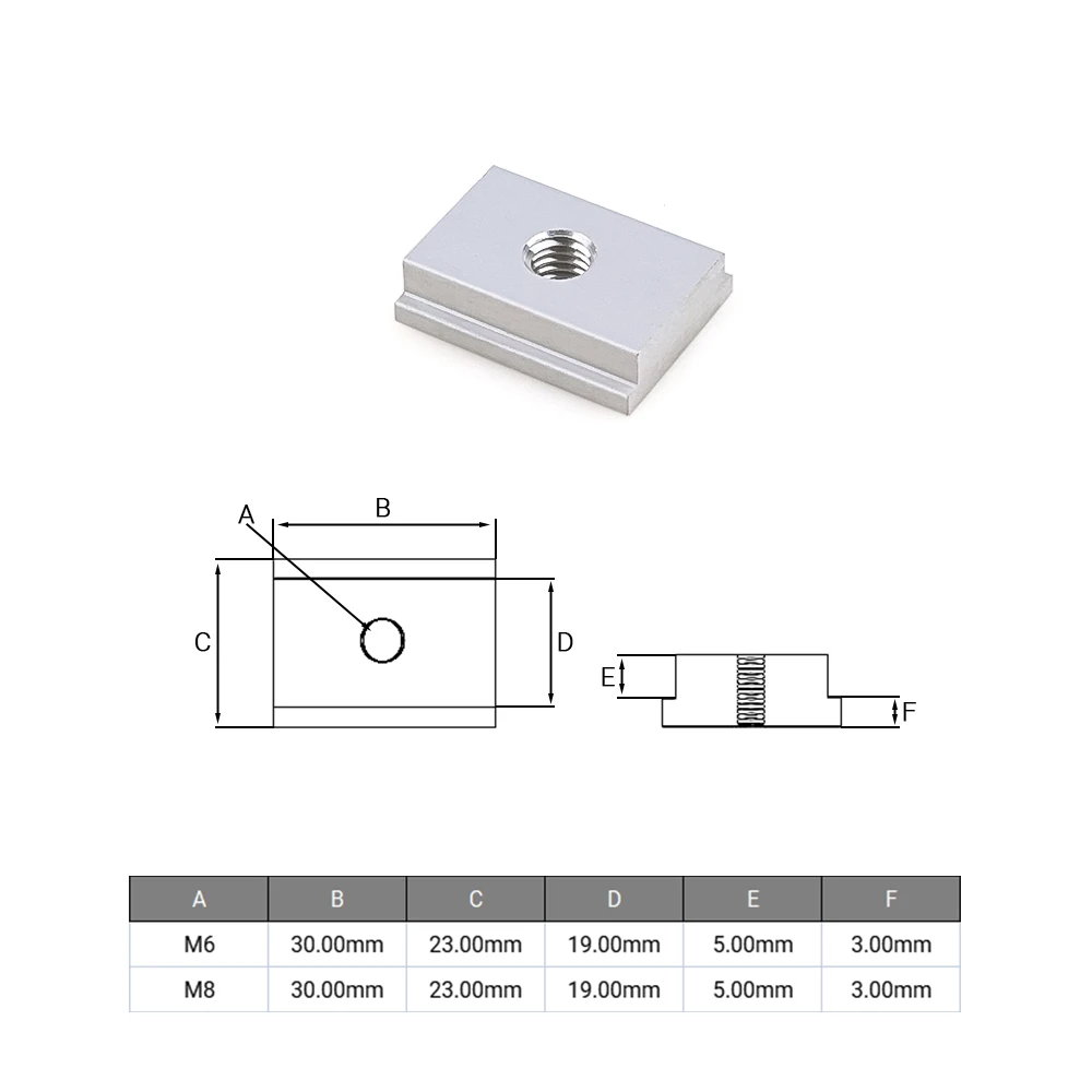 10Pcs M6 M8 T-Slider for T-Slot Miter Track Slider Sliding Nut Aluminum T Slot Nut for Woodworking Tool Jigs Screw Slot Fastener