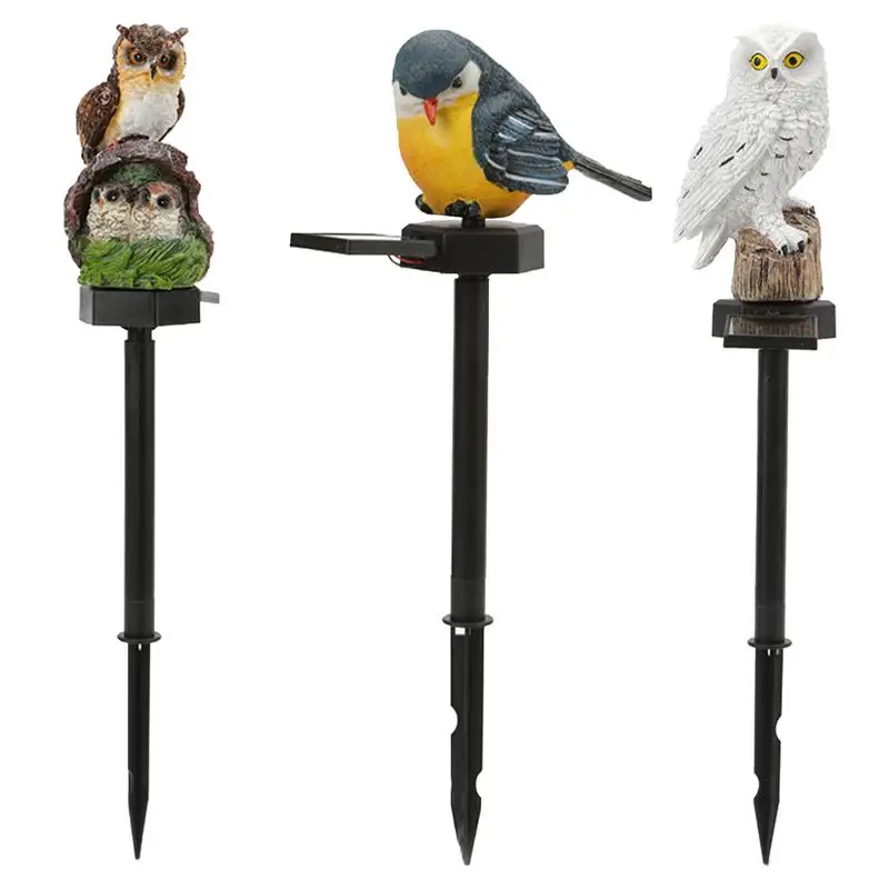 

Solar Outdoor Resin Bird Lamp Garden Animal Statue LED Pathway Light Courtyard Ground Lawn Lamp For Home Outdoor Decoration