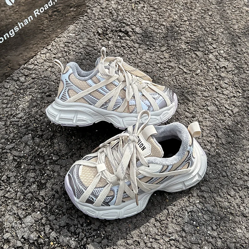 

Classic Kids Chunky Basketball Sneakers Winter Non-slip Boys Girls Causal Sports Shoes School Fashion Children's Plush Sneakers