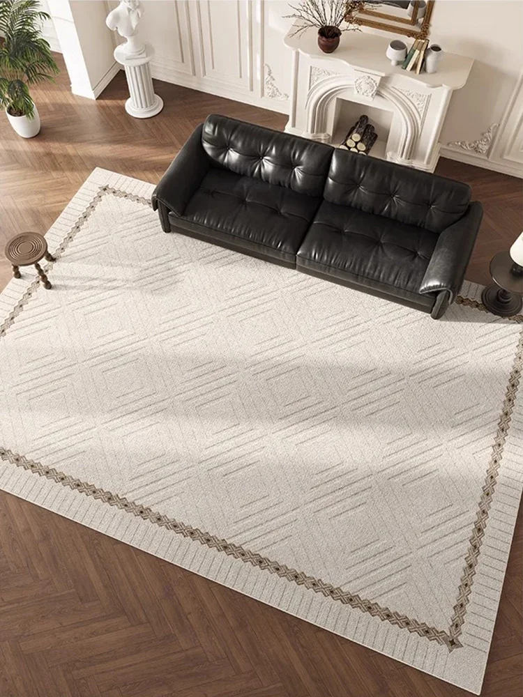 French Art Carpet Cream Striped Rug Modern Home Decoration Living Room Carpets Easy Care Comfortable Bedroom Rugs Cloakroom Rugs