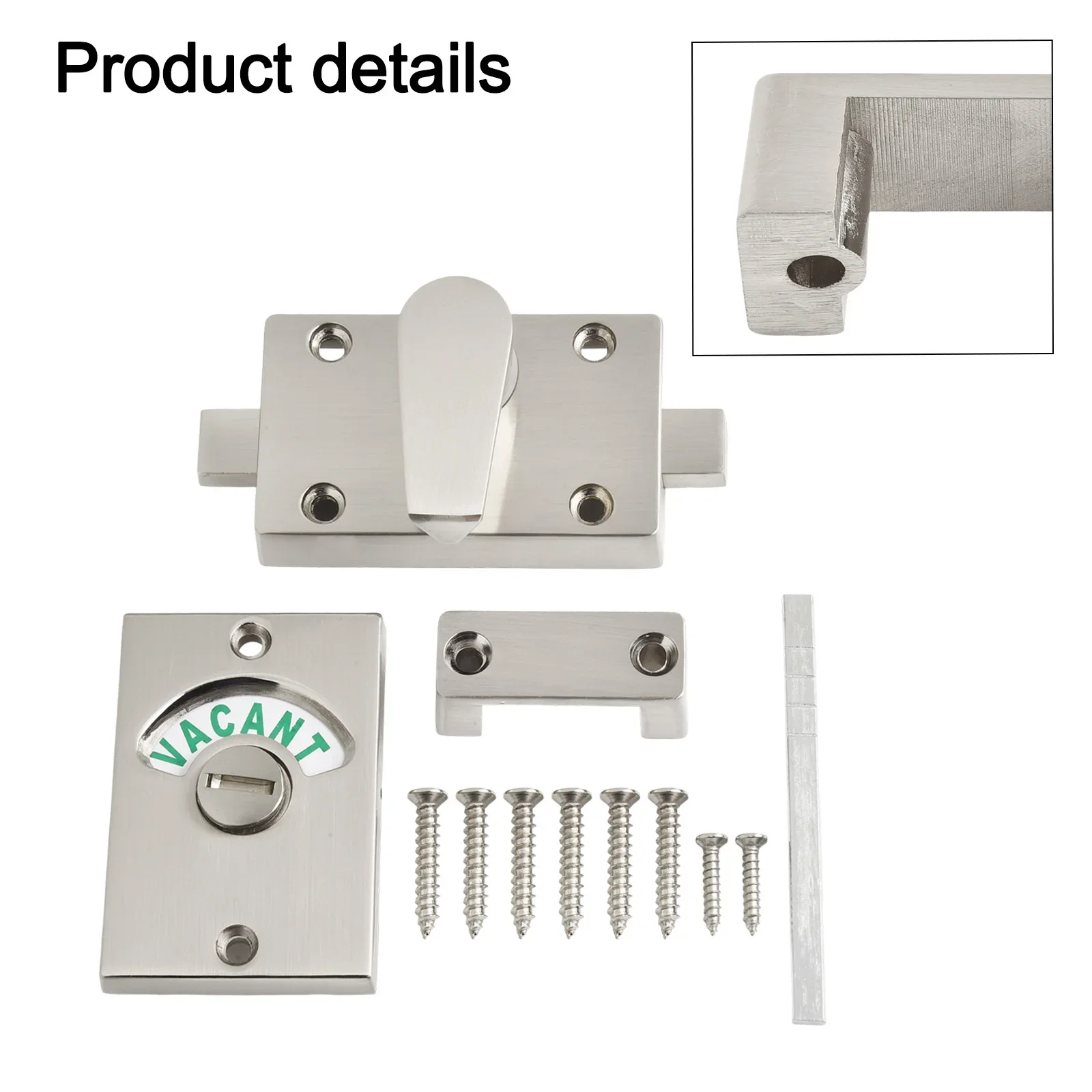 Замок конфиденциальности в ванной комнате, индикаторный замок для унитаза, прочная конструкция из цинкового сплава, гладкая отделка, дизайн в больших дорожных областях