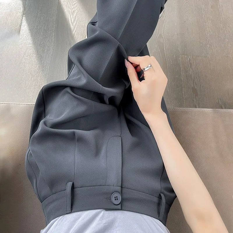 سليم صالح الحريم السراويل النسائية الصيف رقيقة جديدة عادية واسعة الساق عالية شنق أنبوب مستقيم صغير الحجم ثمانية تسعة السراويل