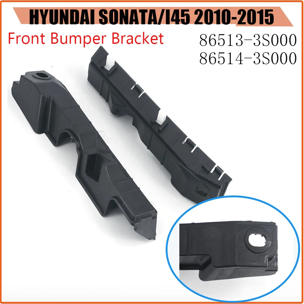 2pcs Car Front Bumper Bracket 86513-3S000 86514-3S000 Retainer Braces Support for HYUNDAI SONATA/I45 2010-2015 Bracket Holder