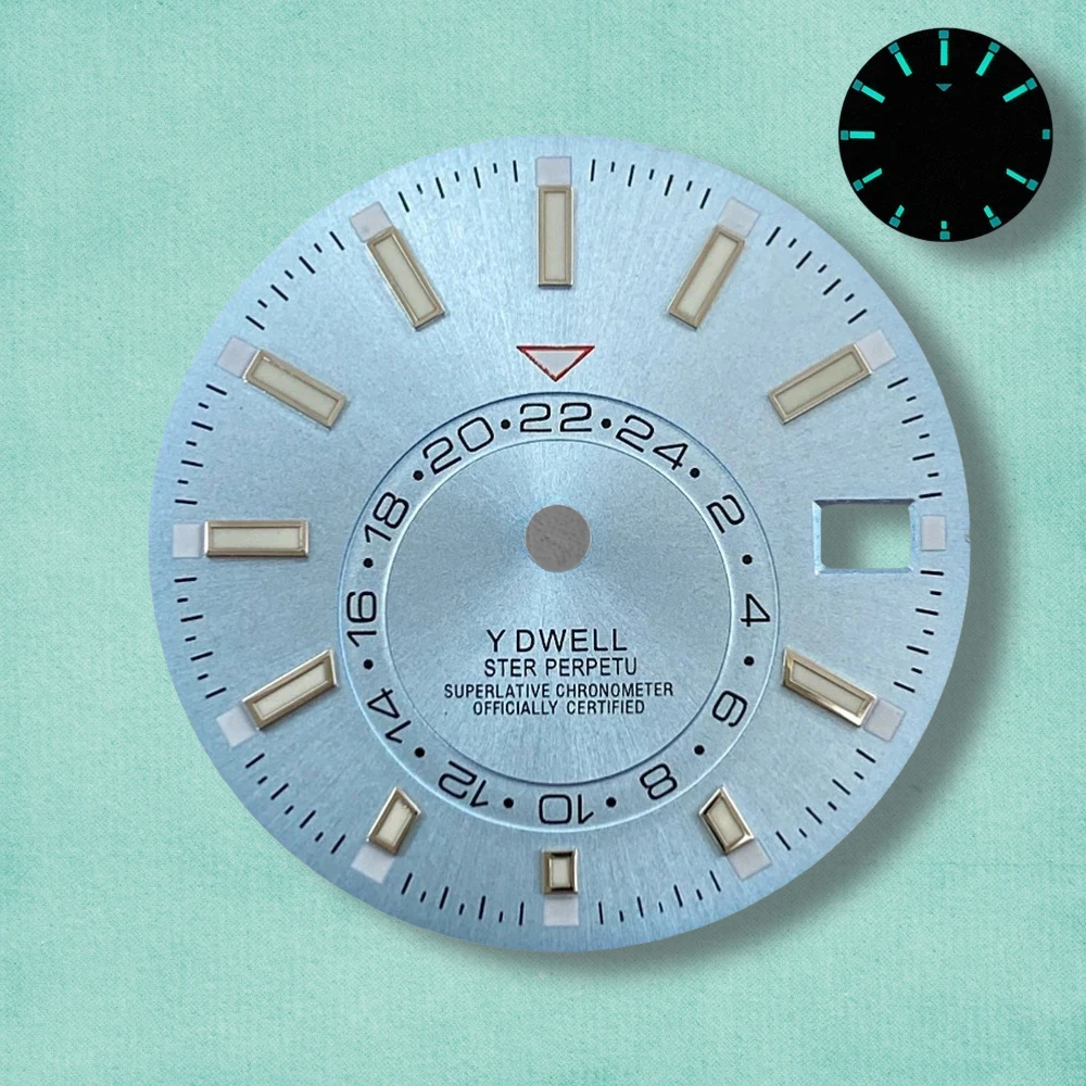 28.5 مللي متر S شعار جديد أمة الله الهاتفي صالح NH35/NH36/4R/7S الحركة اليابانية الأخضر مضيئة ساعة عالية الجودة تعديل الملحقات