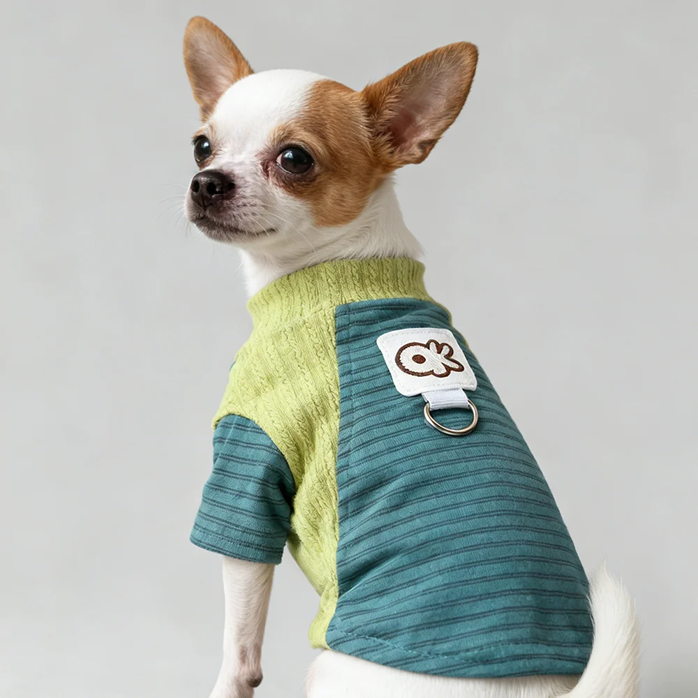 

Fashion Dog Striped Shirt Warm Soft Dog Clothes Autumn Puppy Undershirts Cute Print Cat Pullovers Chihuahua Sweashirts Pet Vest