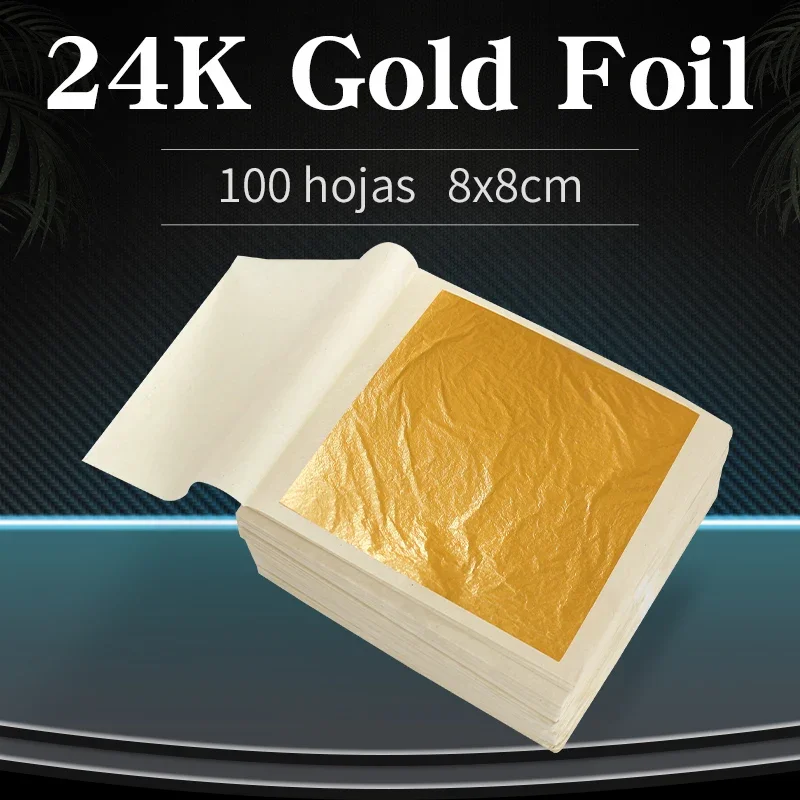 24K Gold Leaf Sheets Gold Foil for Cake Decoration Steak Real Gold Paper Gold Cooking Drink Dessert Gold Decorations