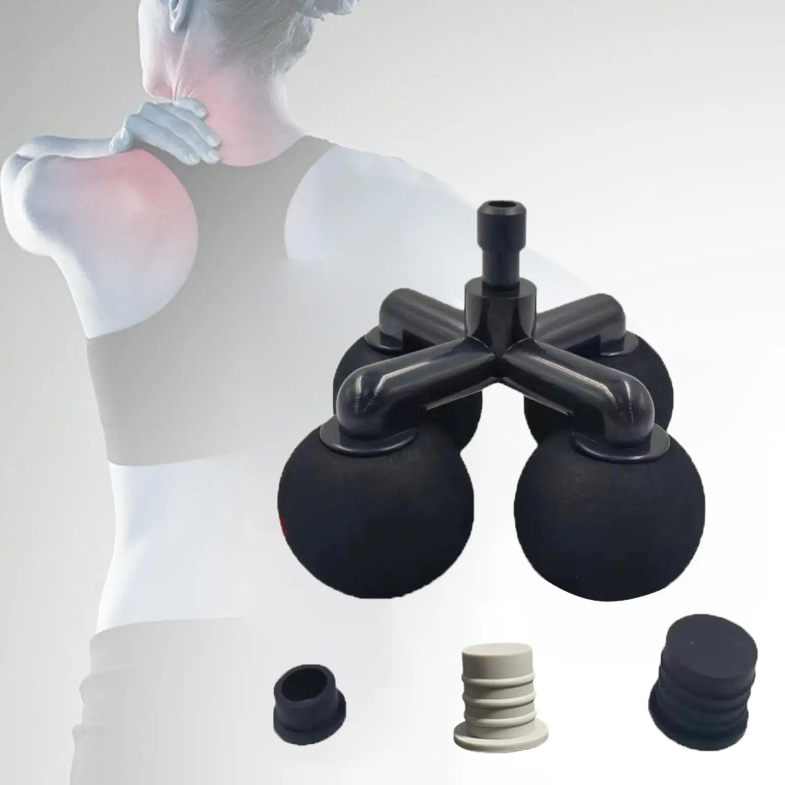 

Massager Head with 4 Round Balls Massage Attachment Massage Soft Heads for Instep Cervical Vertebra Lumbar Body Accessories