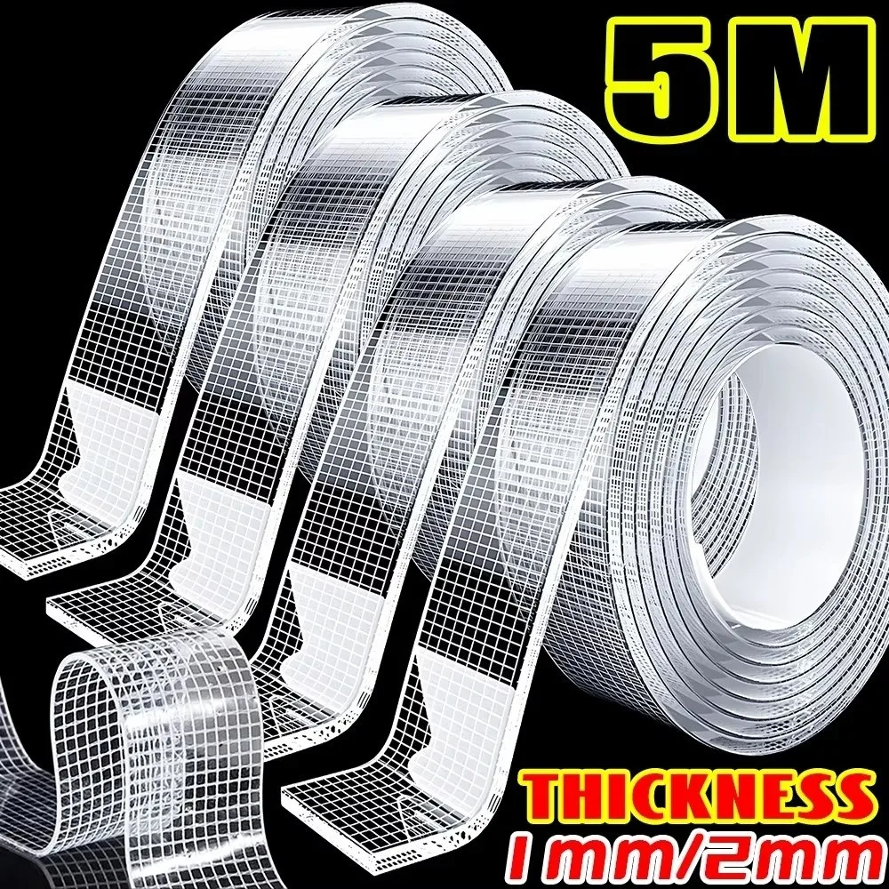 جديد 1/2 مللي متر لاصق قوي للغاية على الوجهين قابل للإزالة مقاوم للماء شريط نانو شفاف قابل لإعادة الاستخدام شريط لاصق مطور #1