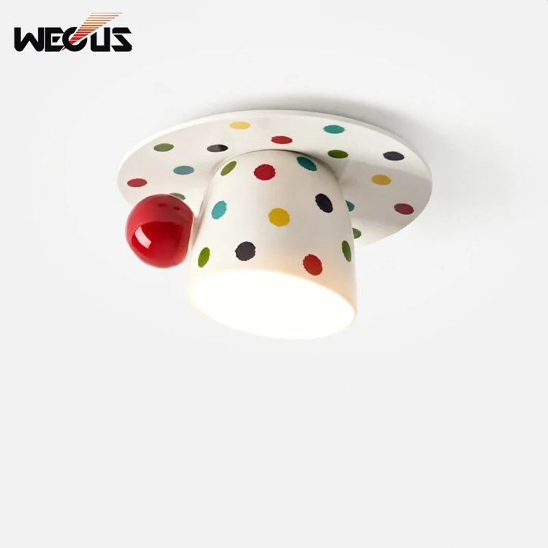 Cute Polka Dot Embedded Downlight Creative Ceramic Coffee Cup LED Spot Light for Entrance Hallway Dessert Shop Home Decor