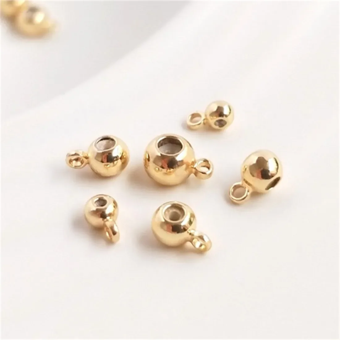 

1PCS 14K Gold Bag with Hanging Ring Silicone Plug, Adjustable Bead, Positioning Separated Bead, DIY Jewelry Accessories