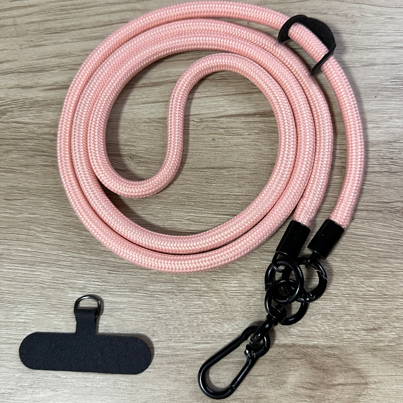 Solid Color 120cm Mobile Phone Strap High-end Men's Shoulder Lanyard Crossbody Phone Rope With Patch for Women's Mountaineering