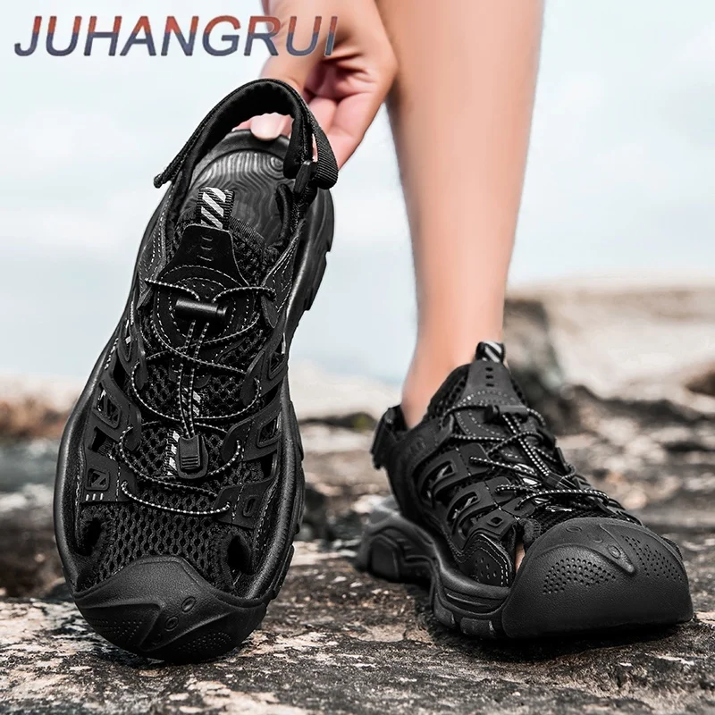 Summer Men's Casual Sandals High Quality Outdoor Work Shoes for Men New Large Size Beach Shoes Retro Non-Slip Walking Sandals