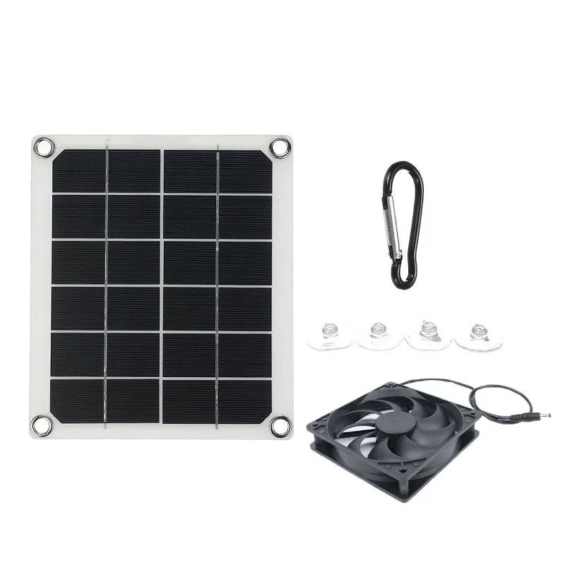 

5V10W6 дюймов солнечный вытяжной вентилятор портативный вытяжной вентилятор для солнечной вытяжки RV теплица домашний дом