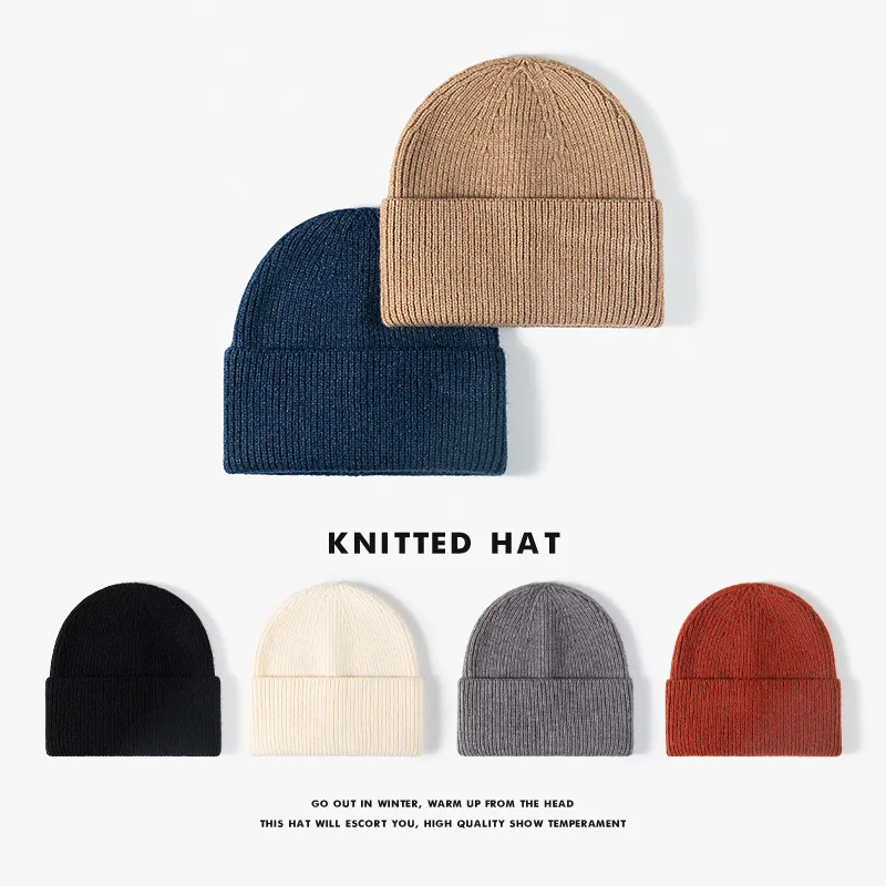 

Мягкая эластичная вязаная шапка-бини для женщин и мужчин, зимняя теплая шапка унисекс, однотонная термошапка, повседневная повседневная одежда, вязаные шапочки крючком