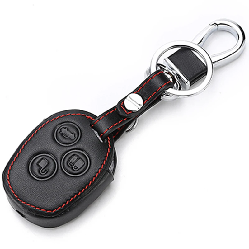 Leather Car Key Case Keychain Cover For Ford Mondeo Focus Fusion Fiesta Galaxy Transit 2008 2006 2007 Cars Accessories Keys