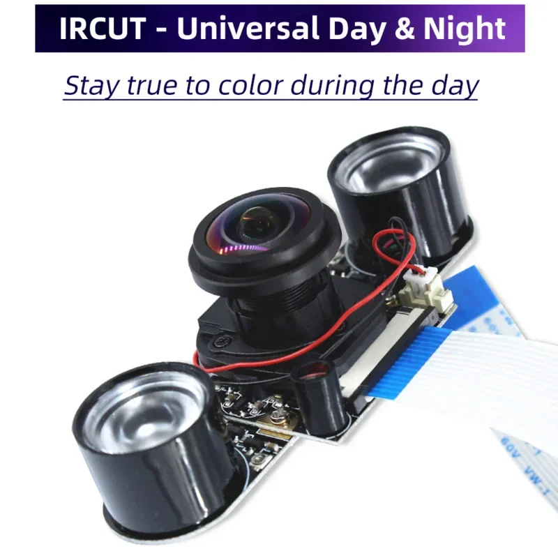 Raspberry Pi 4 IR-CUT Camera Night Vision Focal Adjustable 5MP Fish Eye Auto Switch Day-Night for Raspberry Pi 3 Mode B /4B