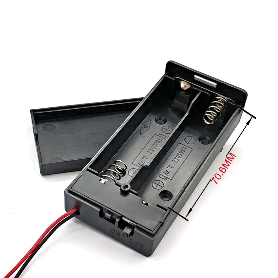 Neues 18650 Batterie-Aufbewahrungsetui 3,7V für 2x18650 Batterien, Halterbox mit 2 Fächern und EIN/AUS-Schalter (Batterie nicht enthalten) – Detail 5